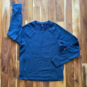 Lululemon Men’s At Ease crew neck sweatshirt, navy blue size medium